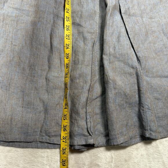 FLAX by Jeanne Engelhart 100% Linen Cardigan & Maxi Skirt Set Size Large Blue - Picture 8 of 11